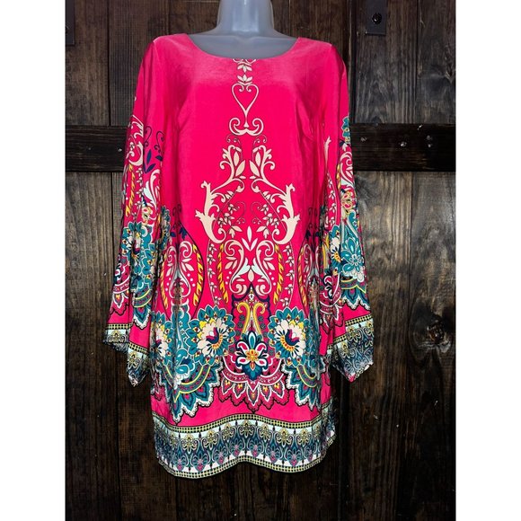 By Together BoHo Scoop Neck Dress with Kimono Style Sleeve Size Small NWT - Picture 1 of 9